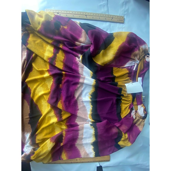 Calvin Klein Women's Tie Dye Long Sleeve Blouse Top XL Multicolor Abstract - Picture 5 of 5